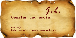 Geszler Laurencia névjegykártya